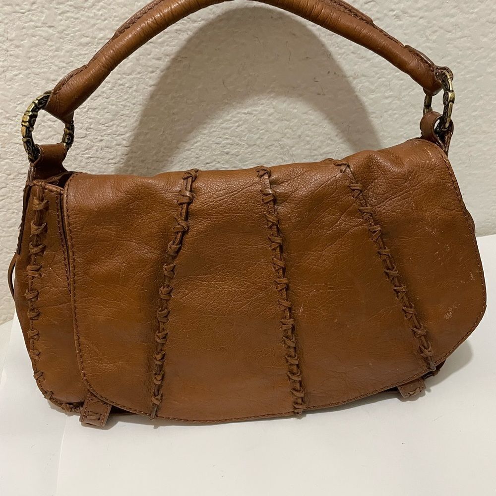 Gianni Bini Brown Leather Shoulder Bag